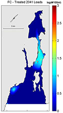 Projected levels of bacteria in Halifax Harbour with sewage treatment. Click to view full version.